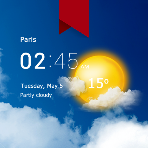 Transparent clock weather Premium icon